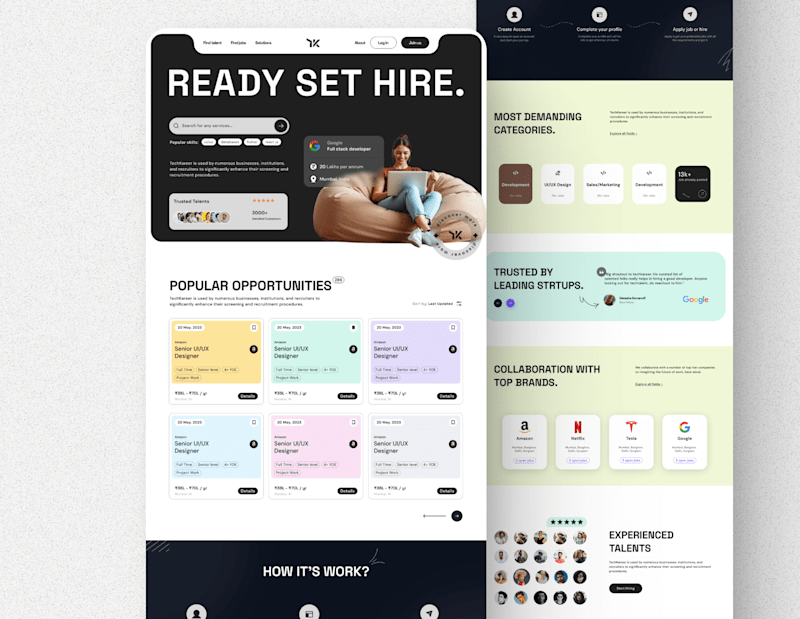 Cover image for Techkareer - Landing Page design