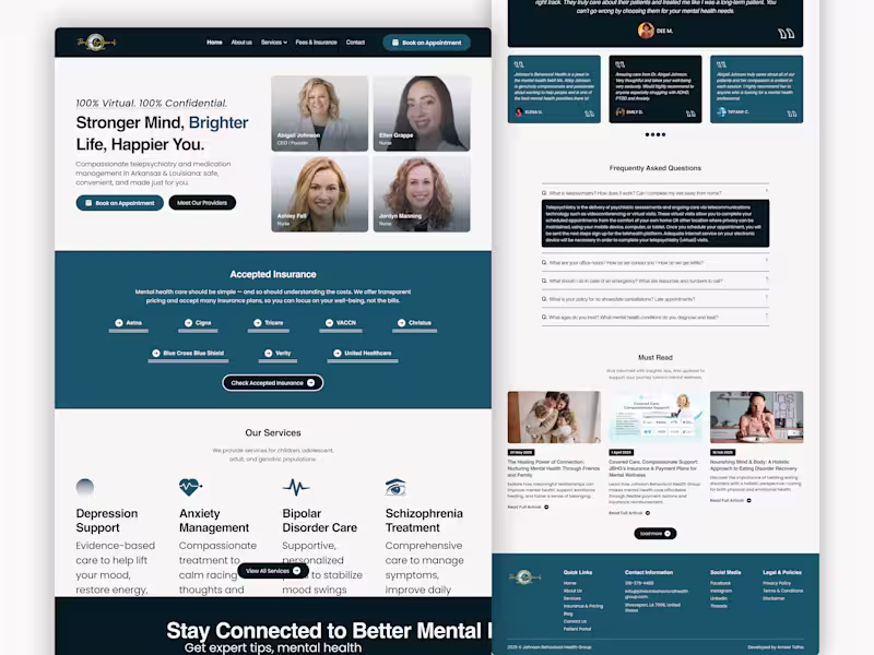 Cover image for Johnson Behavioral Health Group Healthcare website