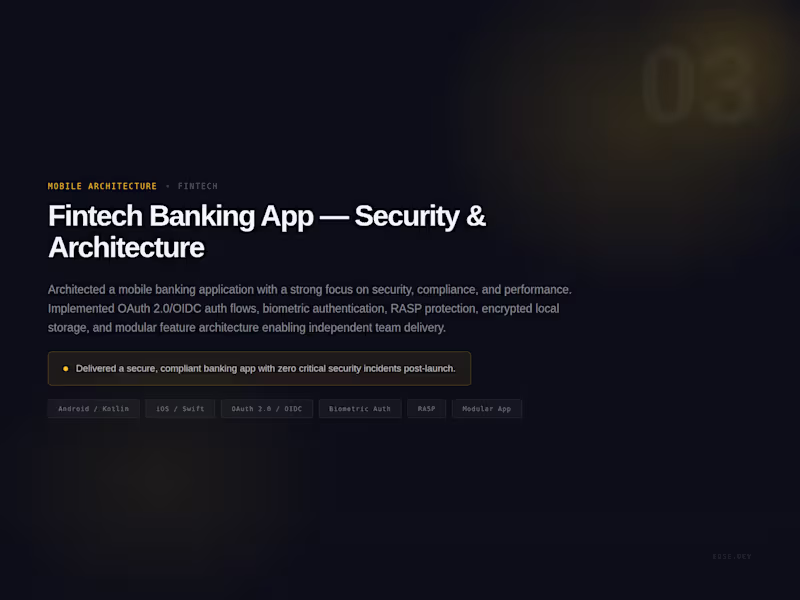 Cover image for Architected a mobile banking app