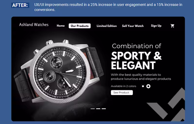 Cover image for Ashland Watches Ecommerce Website