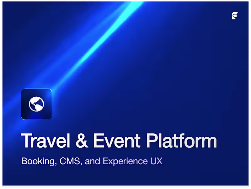 Cover image for Travel & Event Platform — Booking, CMS, and Experience UX