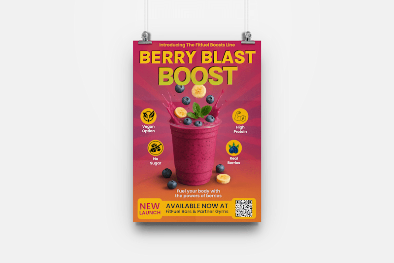 Cover image for Berry Blast Boost – Poster Design