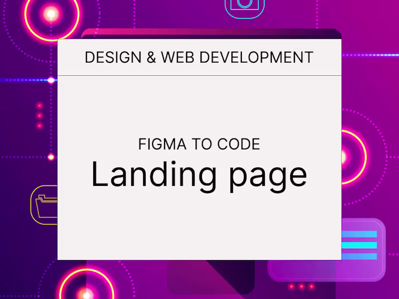 Cover image for Design & Web Development - Landing page