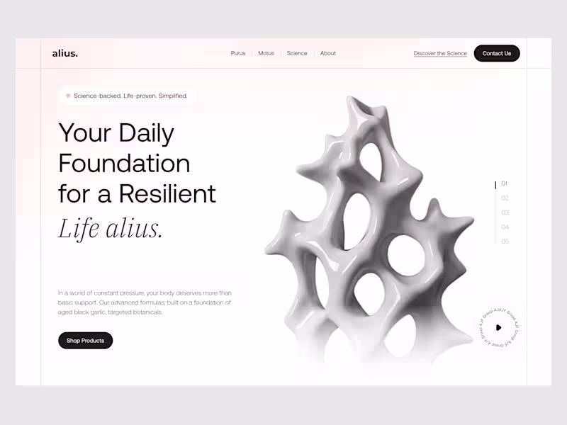 Cover image for Alius – Wellness & Supplement Brand Landing Page Alius is a ...