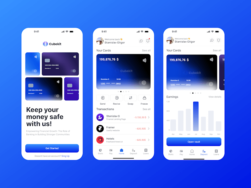 Cover image for Futuristic Mobile Banking UI/UX Design