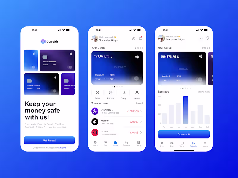 Cover image for Futuristic Mobile Banking UI/UX Design