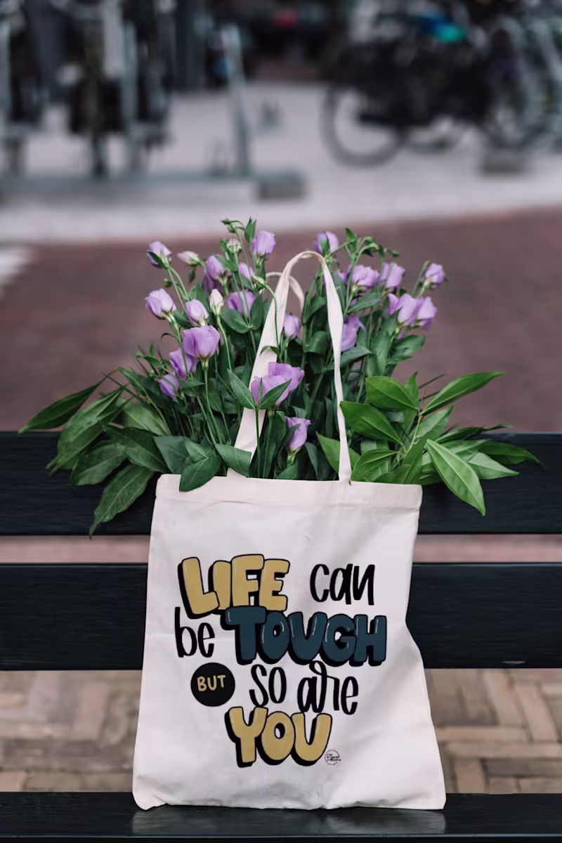 Cover image for Designed a typography-based tote bag artwork featuring an in...