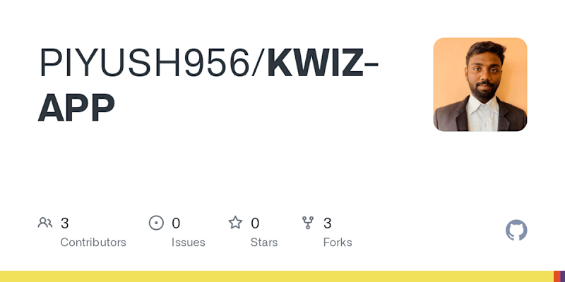 Cover image for PIYUSH956/KWIZ-APP