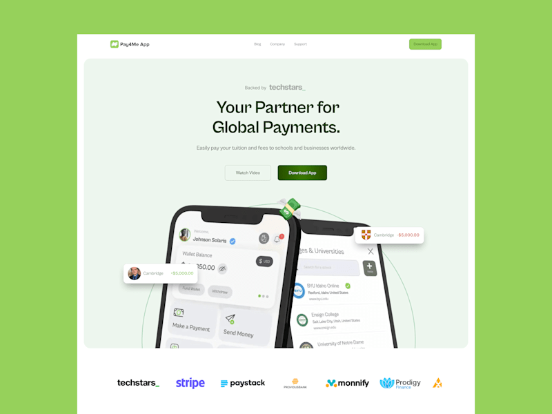 Cover image for Pay4Me - A Fintech Website Design