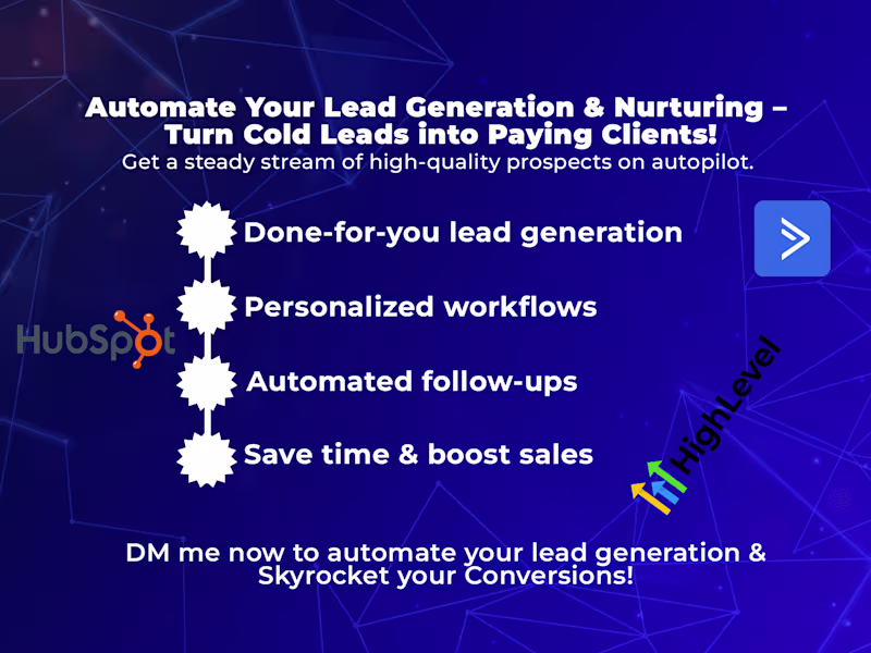 Cover image for Done-for-You Lead Generation & Nurturing Automation