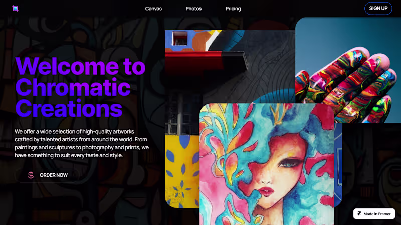 Cover image for Landing Page for a Dynamic Online Gallery
