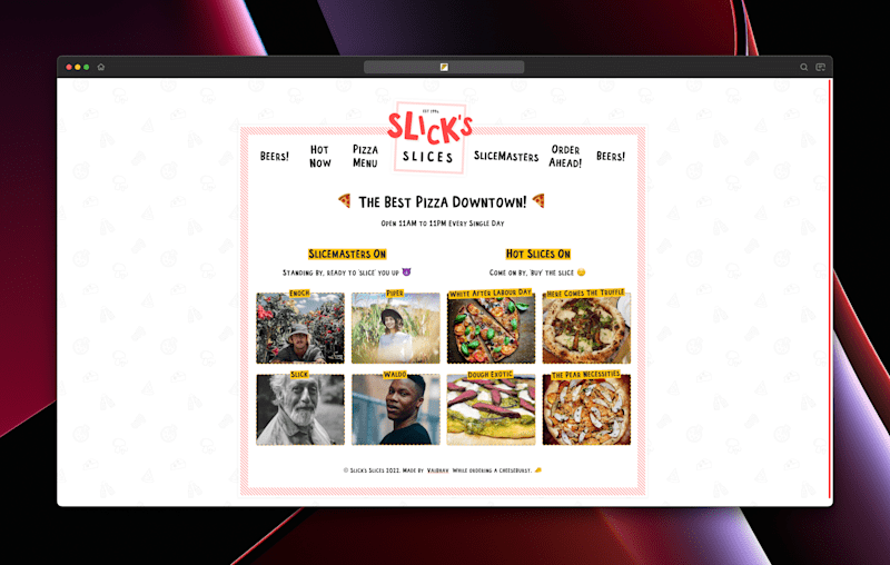 Cover image for Slick's Slices: Frontend Website Development