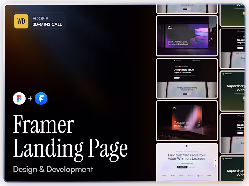 Cover image for Framer Landing Page (Design & Development)