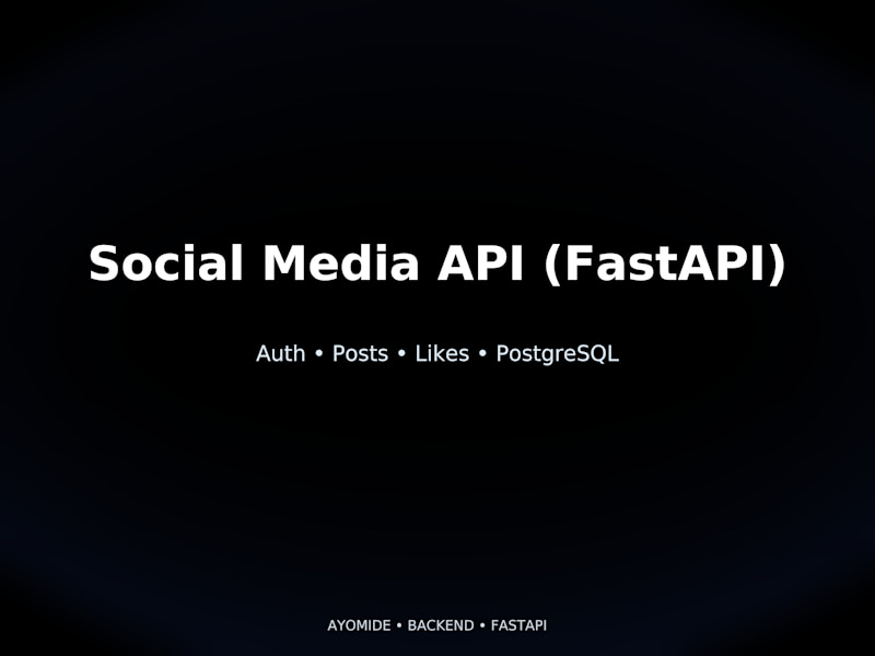 Cover image for Development of Social Media API with FastAPI