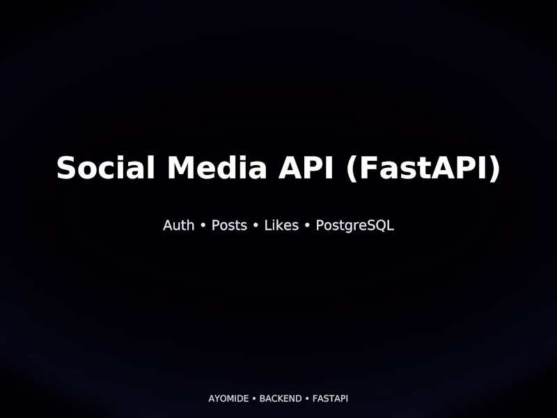 Cover image for Development of Social Media API with FastAPI
