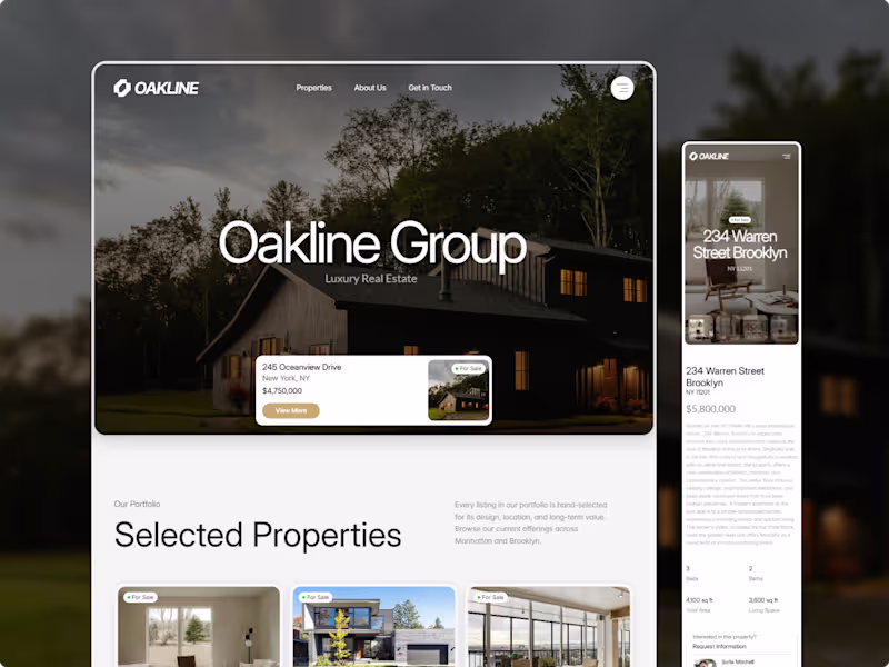 Cover image for Oakline - Real Estate Framer Template