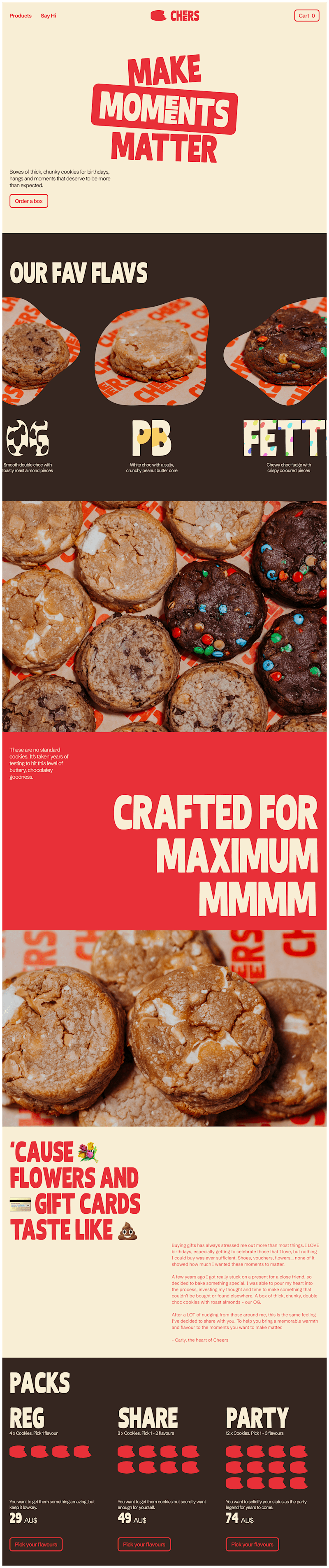 Cover image for CHEERS Cookies | Home Page & Branding