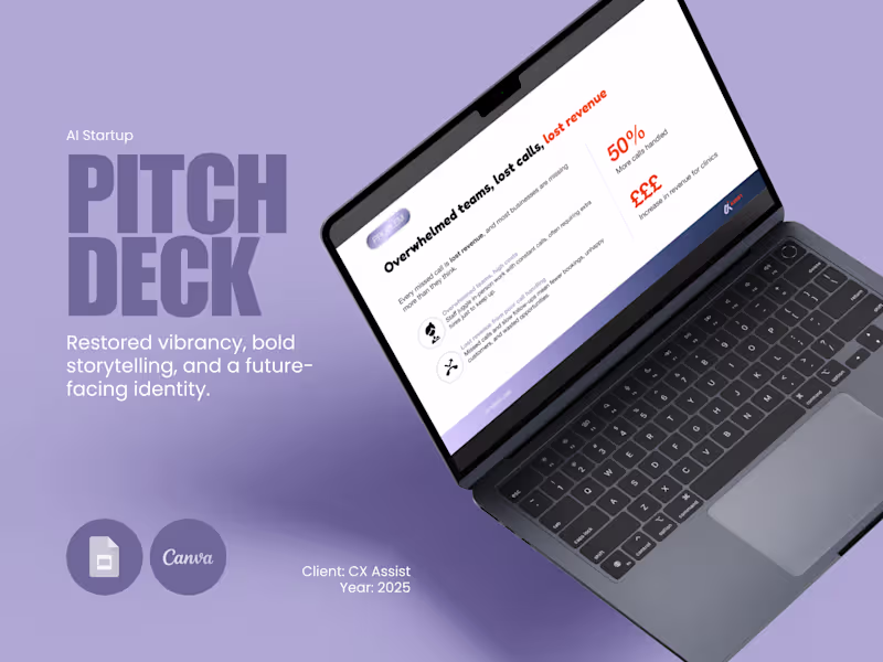 Cover image for Investor Pitch Deck & Brand Repositioning for CX Assist