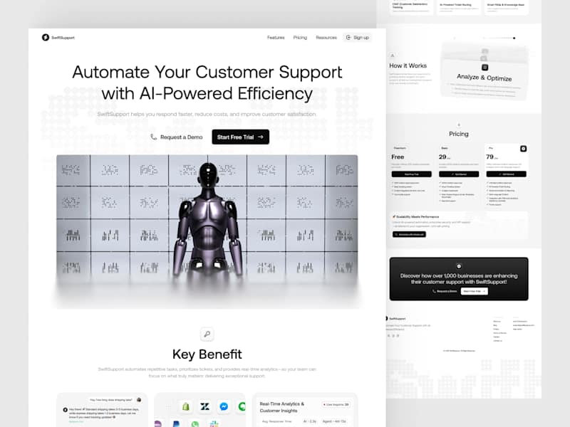 Cover image for 🚀 SwiftSupport: AI-Powered Customer Support Landing Page