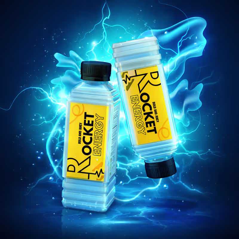 Cover image for Working on a high-energy bottle design for an energy drink b...