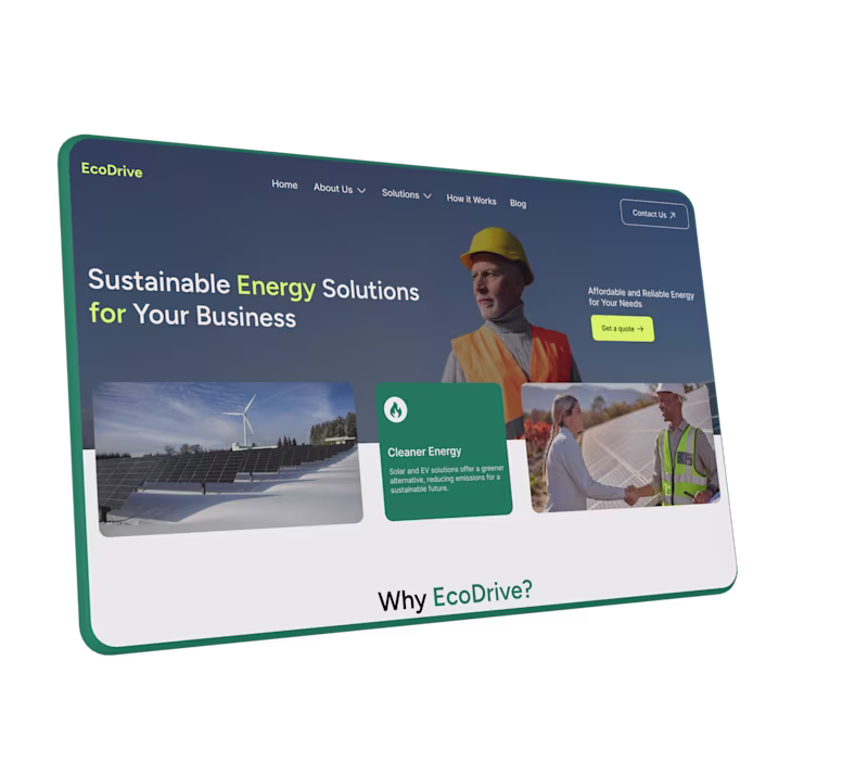 Cover image for Sustainable Energy Landing Page - Solar & EV Solutions