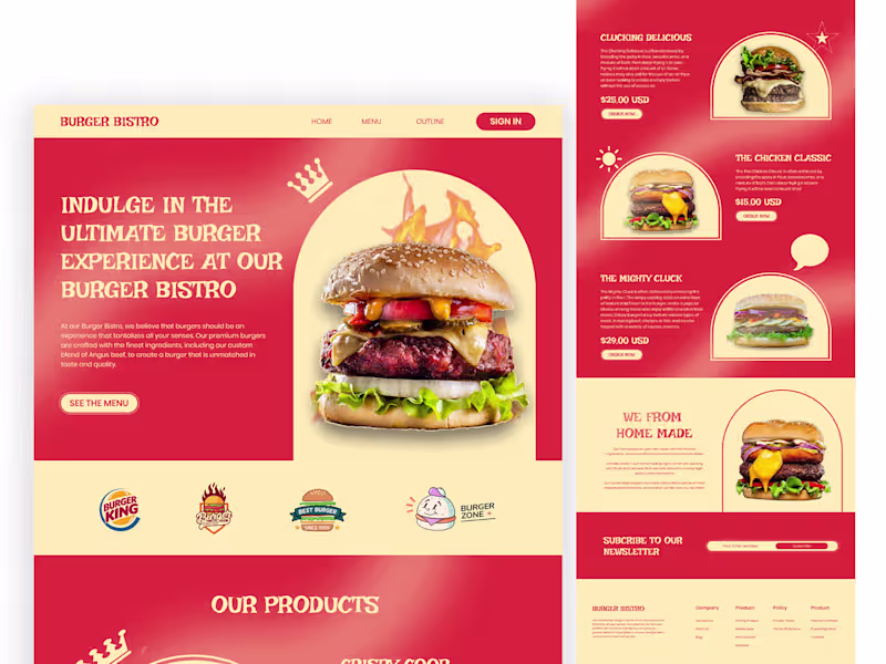 Cover image for Fast-food, Burger Bistro Web design Ui design/Figma