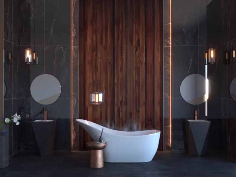 Cover image for Modern Bathroom Design & 3D Visualization , Remodeling Projects