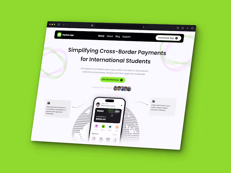 Cover image for Cross-Border Payment Platform Hero Section