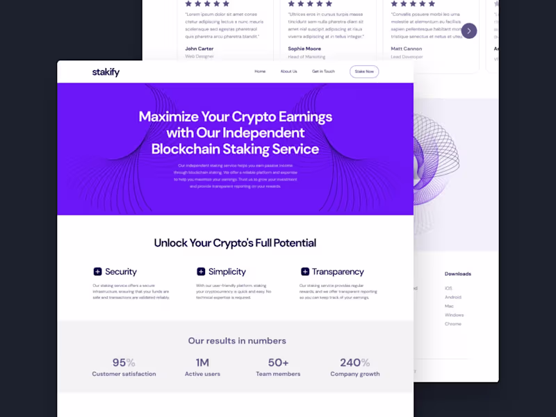 Cover image for Stakify Website