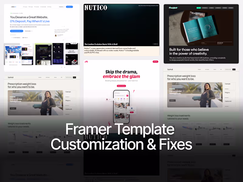 Cover image for Framer Template Customization & Fixes