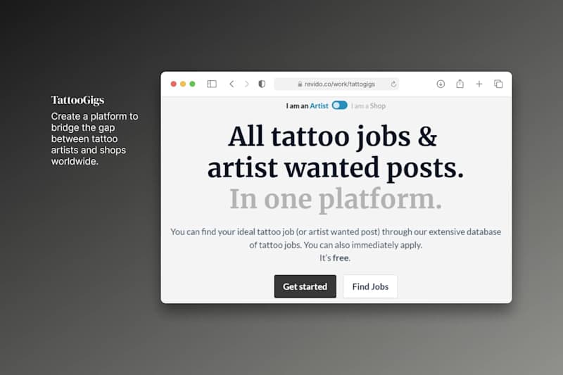 Cover image for TattooGigs: A bridge between tattoo artists and shops worldwide.