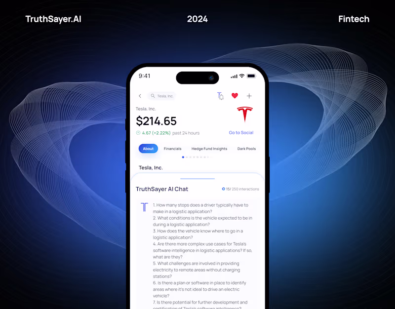 Cover image for TruthSayer AI: UX/UI Design for a Fintech AI Platform