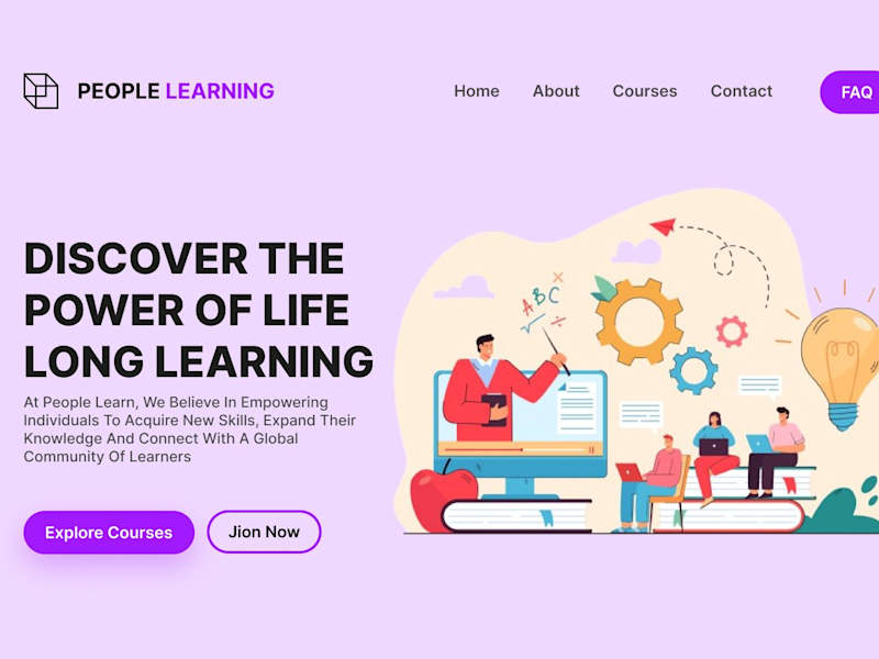 Cover image for learning platform landing page | Herosection
