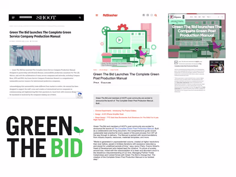 Cover image for Much of the work at Green The Bid was building the resources...