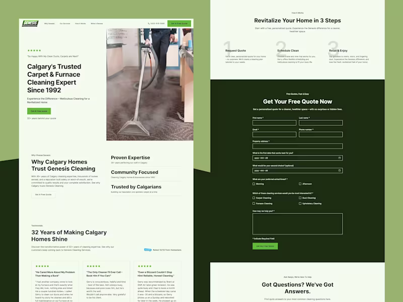 Cover image for Genesis Cleaning Services Website