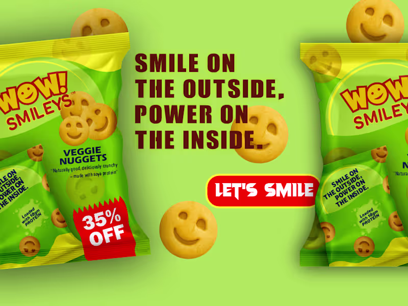Cover image for Creative Food Packaging Design for FMCG Snack Brand–WOW! Smileys