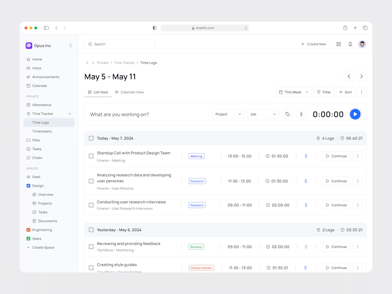 Cover image for Stratify - Time Tracker Saas Website