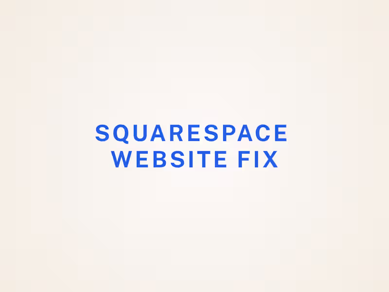 Cover image for Squarespace Website Fix