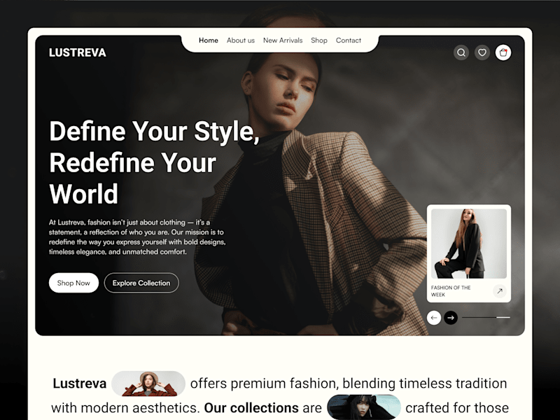 Cover image for Lustreva - Modern Fashion Landing Page