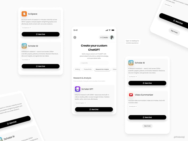 Cover image for My GPTs | Landing page Redesign