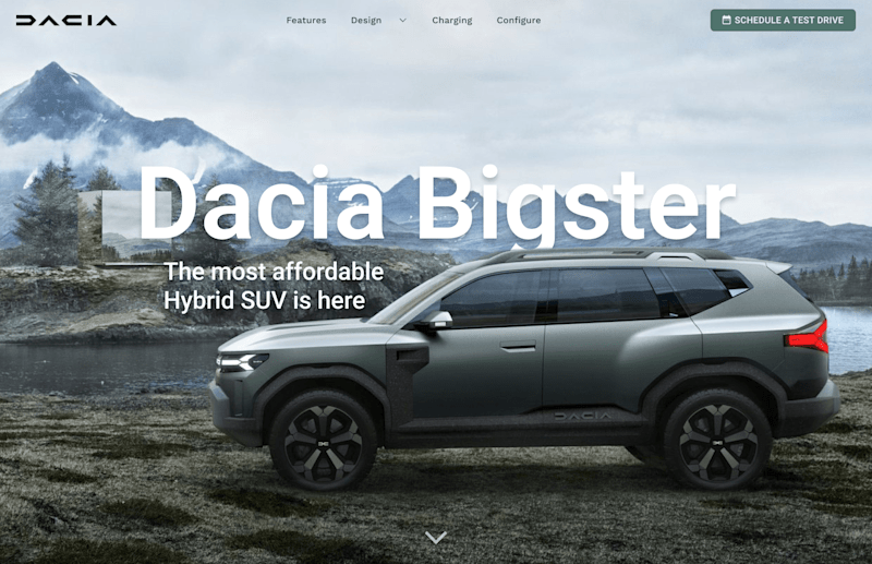 Cover image for Hybrid Car Landing Page Concept