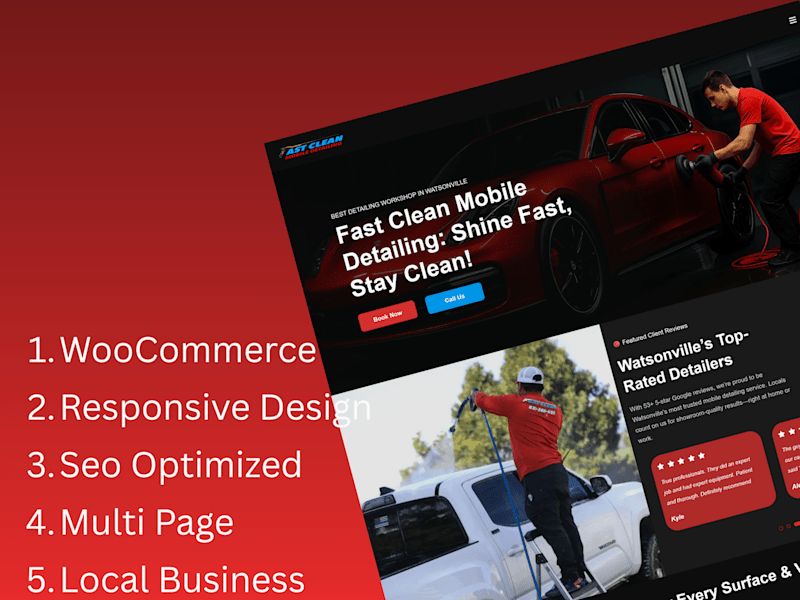 Cover image for Custom Responsive E-commerce Website for Local Mobile Detailing