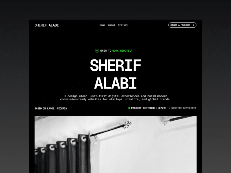 Cover image for Sherif Alabi - Framer Portfolio Website