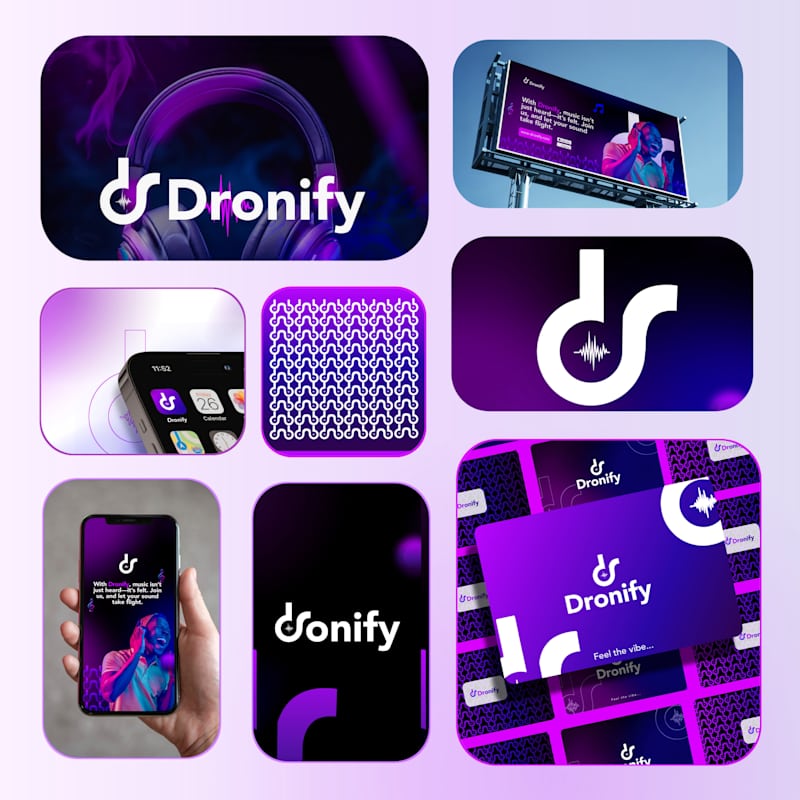 Cover image for Visual Identity for Dronify _ A modern music streaming app
