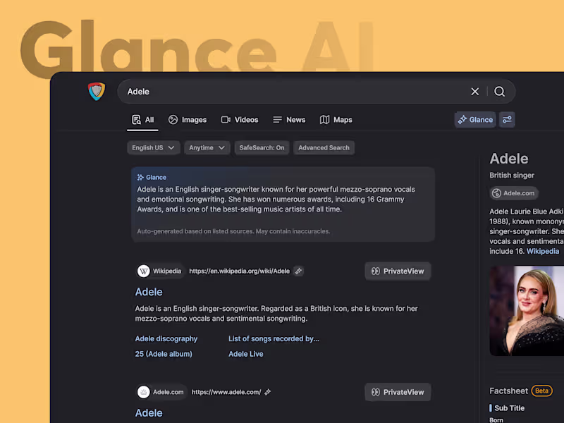 Cover image for Glance AI: Instant Summaries for PrivacyWall Search