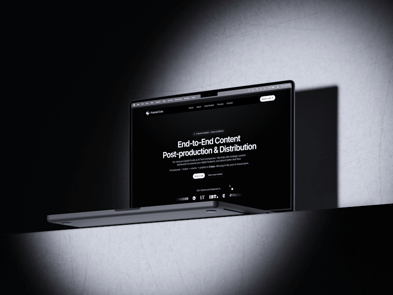 Cover image for Framed Cuts | Framer Landing Page for Post-Production Agency