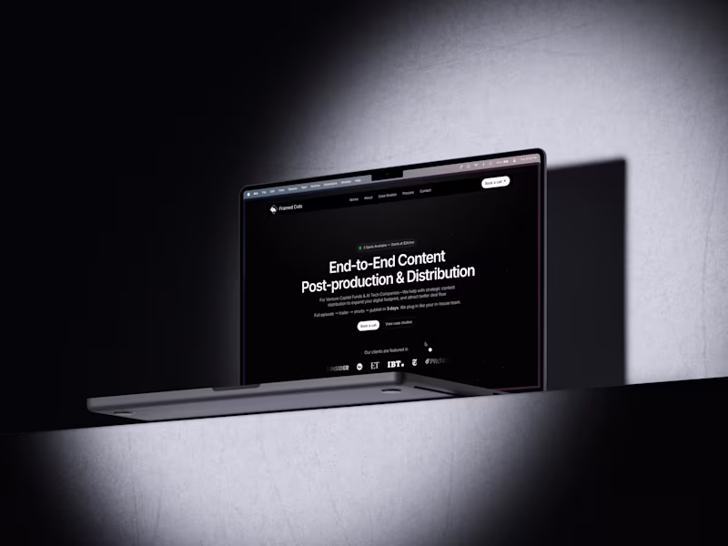 Cover image for Framed Cuts | Framer Landing Page for Post-Production Agency