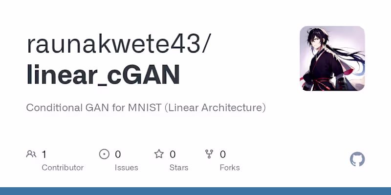 Cover image for Conditional GAN for MNIST with Linear Architecture