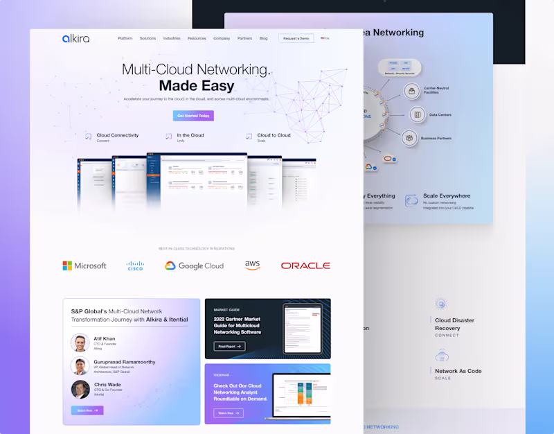 Cover image for Alkira Website Redesign – Elevating Cloud Networking UX