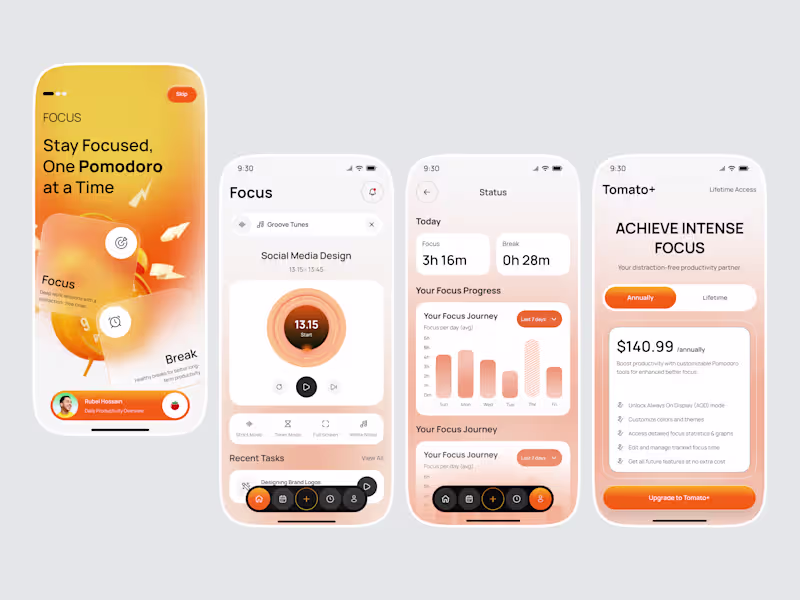 Cover image for Productivity App UI Design